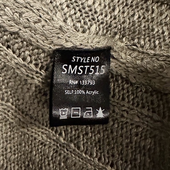 POL Hear Me Out sage semi cropped ribbed cardigan size M - Picture 6 of 9